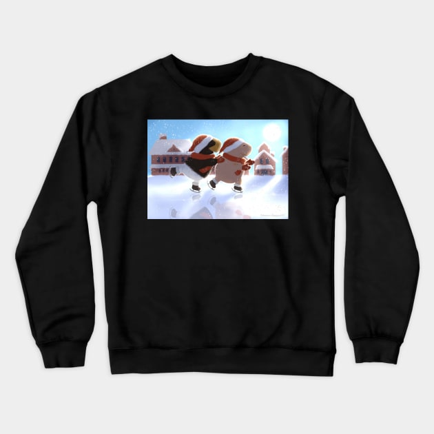 Guinea pigs ice skating Crewneck Sweatshirt by Mondesign26 